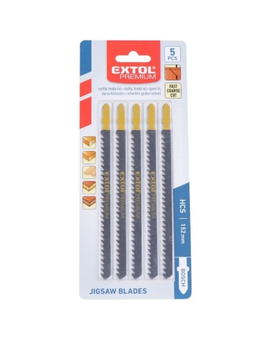 Set 5 lame ferastrau vertical, Extol, 126 x 4,0 mm, HCS Set 5 lame ferastrau vertical, Extol, 126 x 4,0 mm, HCS