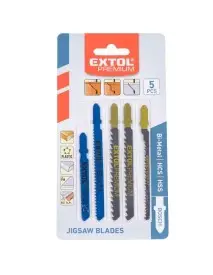 Set 5 lame ferastrau vertical mix, Extol Premium, bi-metal, HSS, HCS