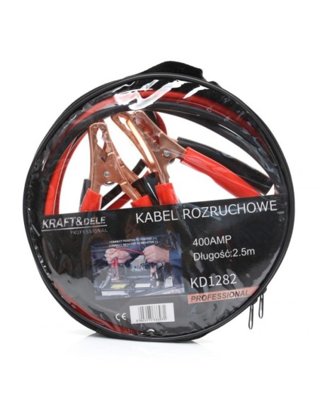 Cabluri pornire curent auto, Kraft&Dele, 400 A, 2.5 m
