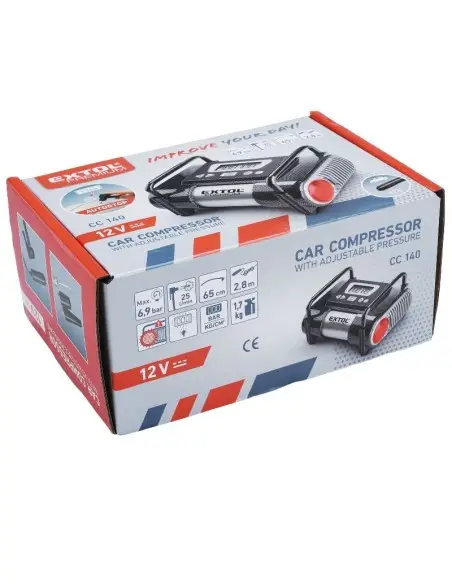 Compresor auto Extol Premium, 12 V, 6.9 bar