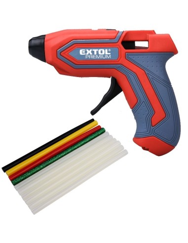 Pistol lipit, Extol Premium, cu topire la cald, 4 V Li-ion, 1500 mAh