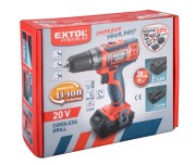 Bormasina, Extol Premium, fara fir, SHARE 20V, 20V Li-ion, 1500 mAh