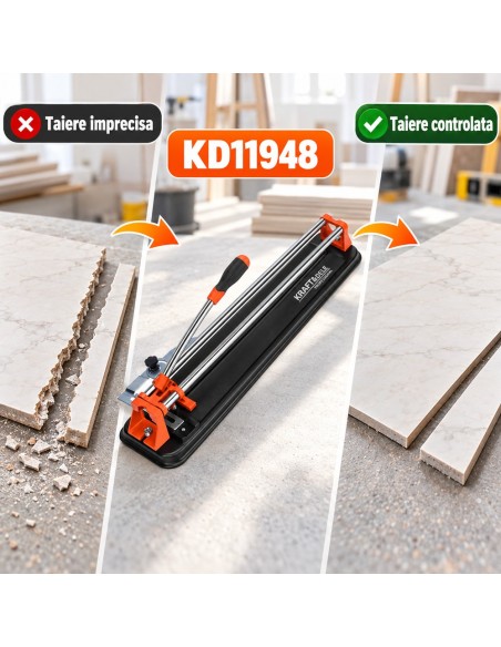 Masina pentru taiat faianta si gresie, Kraft&Dele, manuala, 600 mm, grosime 10 mm, KD11948