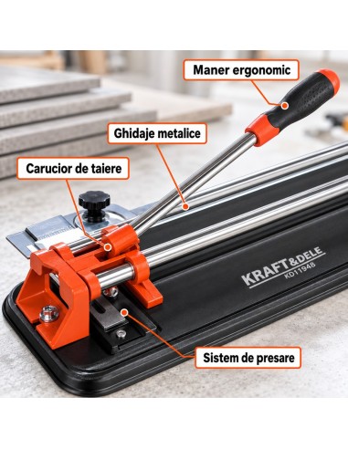 Masina pentru taiat faianta si gresie, Kraft&Dele, manuala, 600 mm, grosime 10 mm, KD11948