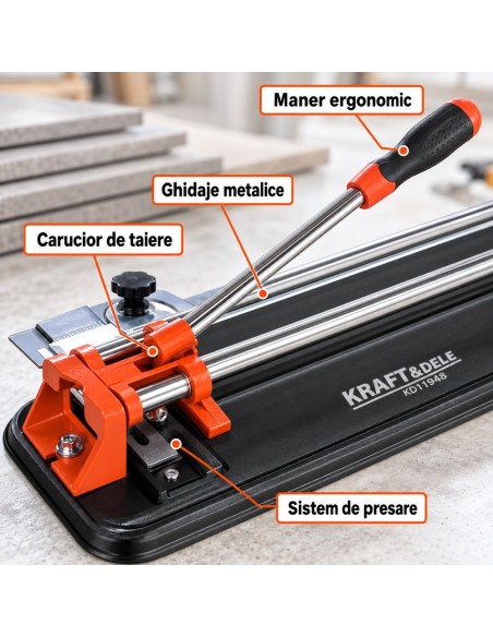 Masina pentru taiat faianta si gresie, Kraft&Dele, manuala, 600 mm, grosime 10 mm, KD11948