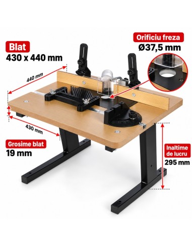 Masa freza lemn Kraft&Dele KD12694, 430x440 mm