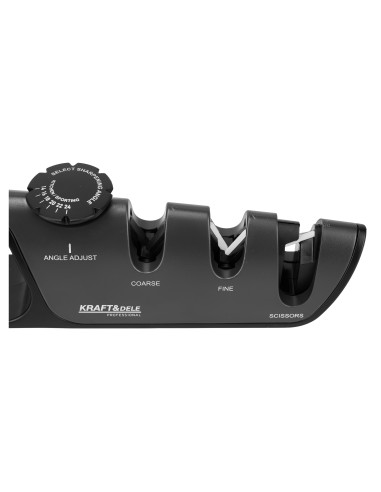 Ascutitor cutite si foarfece, Kraft&Dele, 3 in 1, unghi reglabil 14-24 grade, KD12696