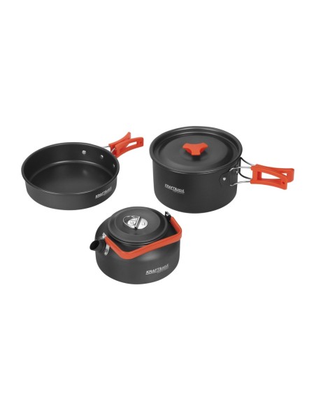 Set vase si tacamuri camping, Kraft&Dele, 14 piese, fierbator 0.8 L, KD4403
