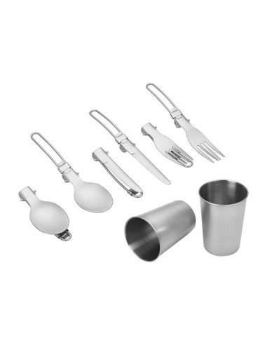 Set vase si tacamuri camping, Kraft&Dele, 14 piese, fierbator 0.8 L, KD4403