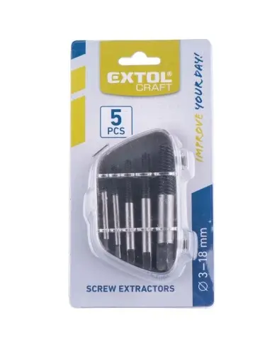 Set extractoare suruburi indoite, Extol Premium, M3 - M18, 5 buc