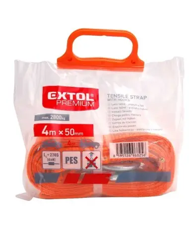 Chinga de ancoraj cu carlig, Extol Premium, 4 m x 50 mm, 2800kg