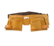 Centura de scule, Extol Craft, din piele, 6 buzunare