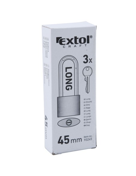 Lacat din fonta, Extol, tija extinsa, 45 mm Lacat din fonta, Extol, tija extinsa, 45 mm