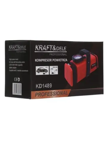 Compresor aer, auto, Kraft&Dele, manometru, DC 12V / 220-240 V