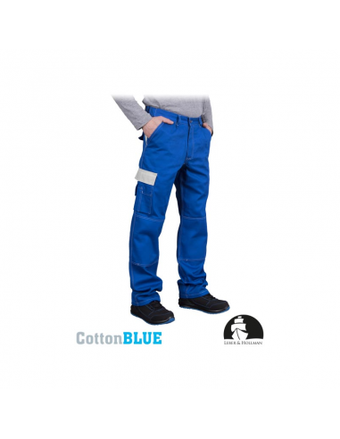 Pantaloni de protectie LH-HAMMER, simpli, albastri, 100% bumbac RAW-POL - Pantaloni de lucru