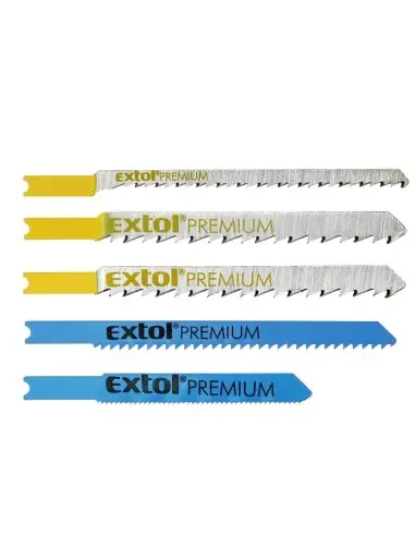 Set 5 lame fierastrau vertical mix, Extol Premium, Bi-metal, HSS