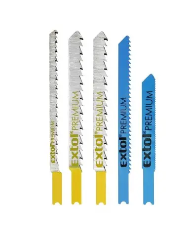 Set 5 lame fierastrau vertical mix, Extol Premium, Bi-metal, HSS