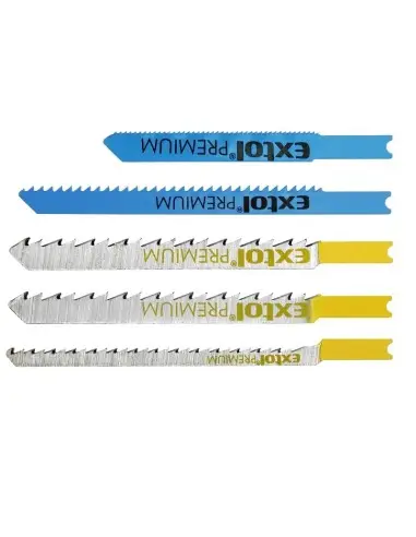 Set 5 lame fierastrau vertical mix, Extol Premium, Bi-metal, HSS