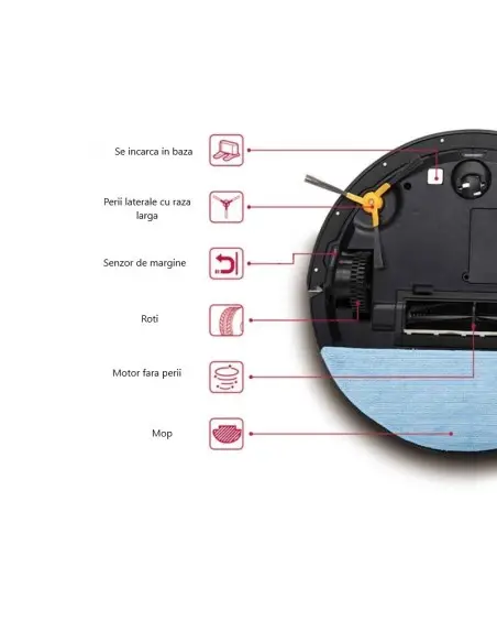 Aspirator robot cu mop, Bass Polska, telecomanda si Tuya Smart App