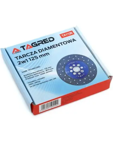 Disc diamantat pentru taiere si slefuire, Tagred, 125 mm Disc diamantat pentru taiere si slefuire, Tagred, 125 mm