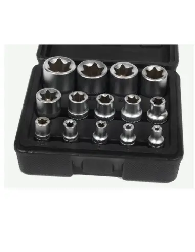 Trusa 14 piese chei tubulare torx, Bass Polska, 1/2", 3/8", 1/4" E4-E24 Trusa 14 piese chei tubulare torx, Bass Polska, 1/2", 3/8", 1/4" E4-E24