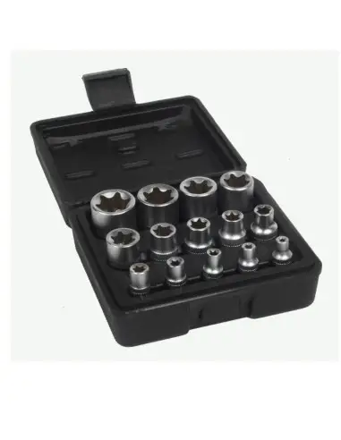 Trusa 14 piese chei tubulare torx, Bass Polska, 1/2", 3/8", 1/4" E4-E24 Trusa 14 piese chei tubulare torx, Bass Polska, 1/2", 3/8", 1/4" E4-E24