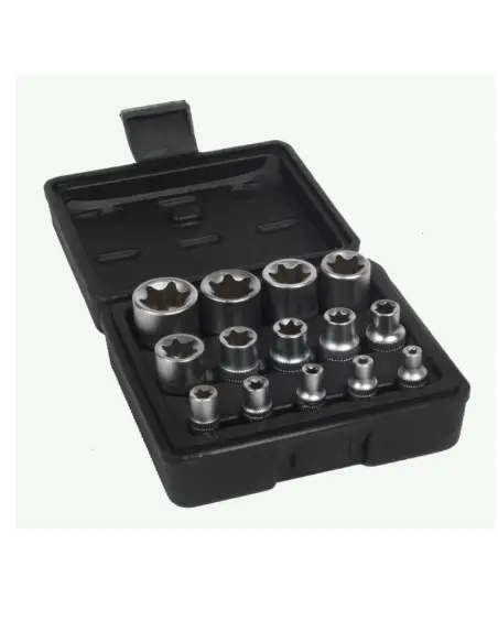 Trusa 14 piese chei tubulare torx, Bass Polska, 1/2", 3/8", 1/4" E4-E24 Trusa 14 piese chei tubulare torx, Bass Polska, 1/2", 3/8", 1/4" E4-E24