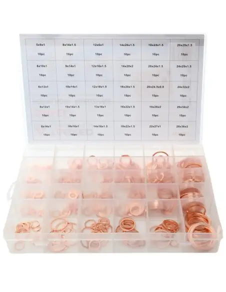 Set saibe cupru, Tagred TA1401, diferite dimensiuni, 300 elemente Set saibe cupru, Tagred TA1401, diferite dimensiuni, 300 elemente