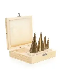 Set 4 burghie titan, Tagred TA4037, conice in trepte, 4-32 mm