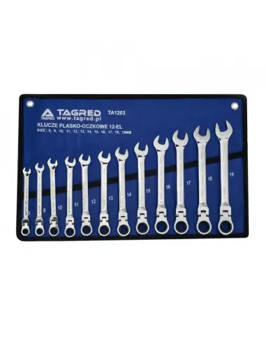 Set 12 chei combinate, Tagred TA1203, inelare cu clichet, 8-19mm Set 12 chei combinate, Tagred TA1203, inelare cu clichet, 8-19mm