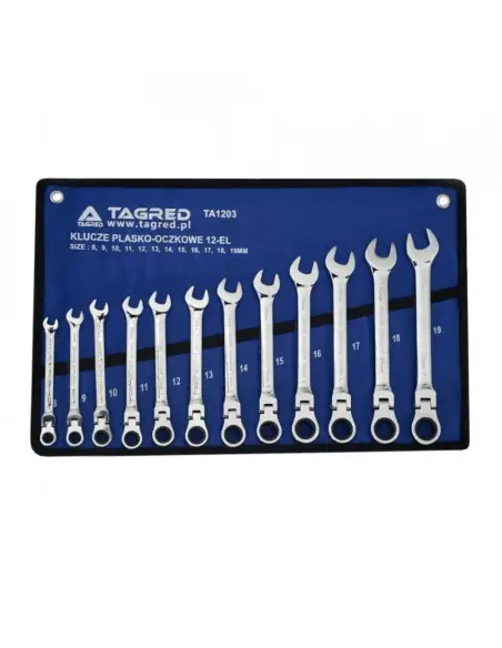 Set 12 chei combinate, Tagred TA1203, inelare cu clichet, 8-19mm Set 12 chei combinate, Tagred TA1203, inelare cu clichet, 8-19mm