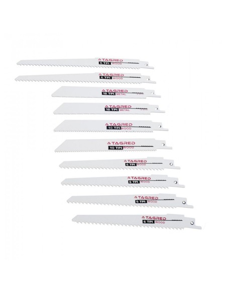 Set 10 lame pentru ferastrau, Tagred, tip coada de vulpe Set 10 lame pentru ferastrau, Tagred, tip coada de vulpe