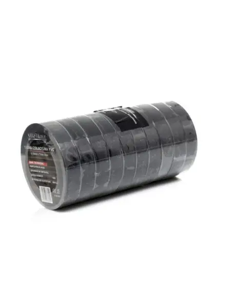 Set 10 bucati banda izolatoare din PVC, Kraft&Dele KD10916, 0,18mm/17mm/25m, negru Set 10 bucati banda izolatoare din PVC, Kraft&Dele KD10916, 0,18mm/17mm/25m, negru