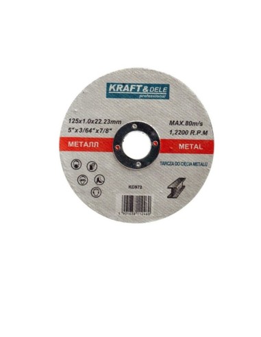 Set 10 discuri de taiere, Kraft&Dele KD972, pentru metal, 125 x 1,0 x 22,23 mm