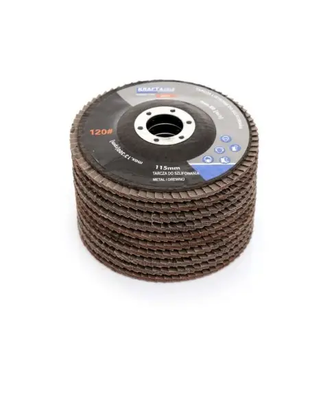 Set 10 discuri lamelar pentru slefuit, Kraft&Dele KD962, P80, 115 mm x 22,23 mm Set 10 discuri lamelar pentru slefuit, Kraft&Dele KD962, P80, 115 mm x 22,23 mm
