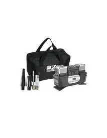 Set mini compresor, Bass Polska, cu varfuri pentru anvelope, 150W