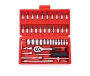 Trusa profesionala scule, Kraft&Dele KD10525, chei tubulare, 46 piese