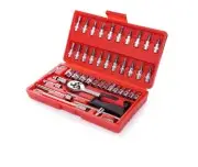 Trusa profesionala scule, Kraft&Dele KD10525, chei tubulare, 46 piese