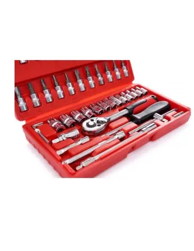 Trusa profesionala scule, Kraft&Dele KD10525, chei tubulare, 46 piese