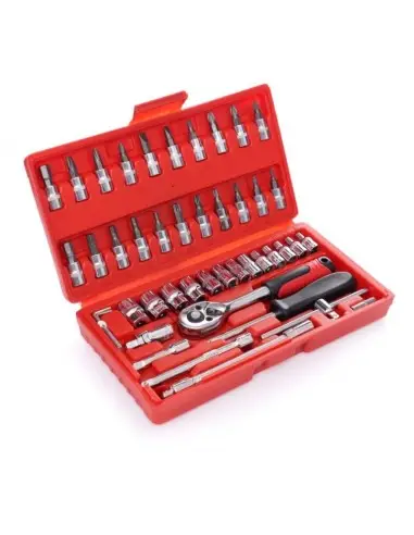 Trusa profesionala scule, Kraft&Dele KD10525, chei tubulare, 46 piese