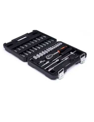 Trusa profesionala scule, Kraft&Dele KD10469, 46 piese, biti, surubelnite, clichet, soclu
