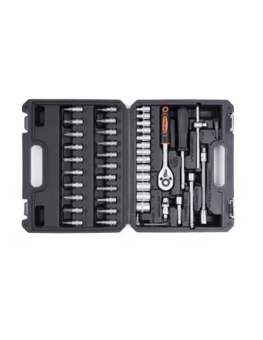 Trusa profesionala scule, Kraft&Dele KD10469, 46 piese, biti, surubelnite, clichet, soclu