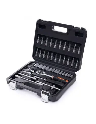 Trusa profesionala scule, Kraft&Dele KD10469, 46 piese, biti, surubelnite, clichet, soclu