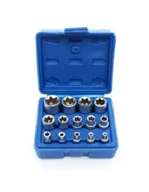 Set 14 chei tubulare torx, Kraft&Dele KD10335, 1/2", 1/4", 3/8"