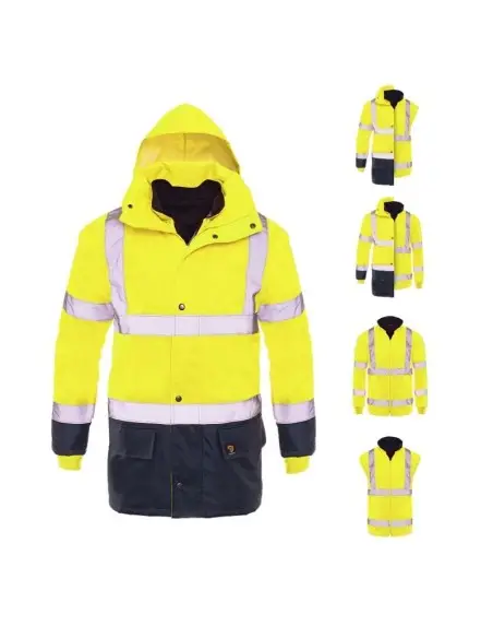 Geaca reflectorizanta 5IN1, Procera, maneci detasabile, impermeabila