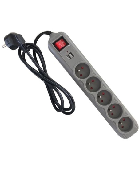 Prelungitor electric, Kraft&Dele, 1.5m, 5 prize, 2 USB