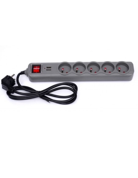 Prelungitor electric, Kraft&Dele, 1.5m, 5 prize, 2 USB