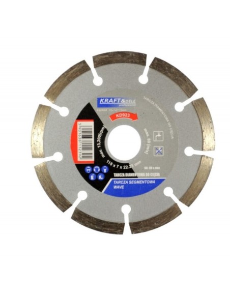 Disc taiere diamantata pentru beton, KD923, Kraft&Dele, 115x7x22.23mm Disc taiere diamantata pentru beton, KD923, Kraft&Dele, 115x7x22.23mm