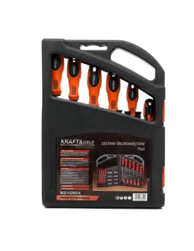 Set 75 piese surubelnite si biti, Kraft&Dele, plate, cruci, torx