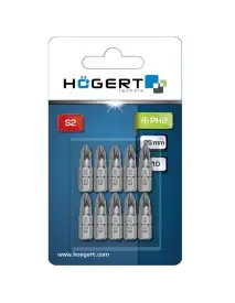 Set 10 biti de surubelnita, Hogert, PH2, 25mm, in blister